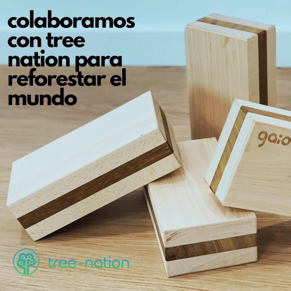 GAIO Bloque Yoga Madera Colaboración con Tree Nation
